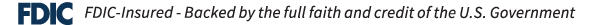 Member FDIC - FDIC-Insured - Backed by the full faith and credit of the U.S. Government