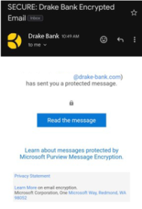 Microsoft Encrypted Email Notification Example